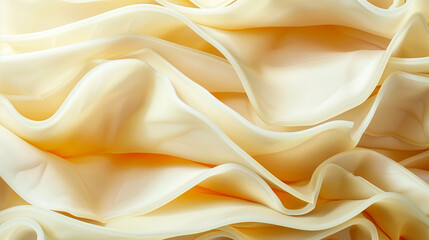 Obraz premium Provolone Cheese Slices, Thin Layers with Fine Translucent Edges.