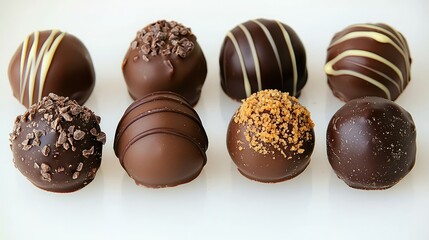 Fototapeta premium Close-up of Delicious Chocolate Truffles on Display