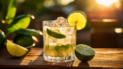 mojito cocktail with lime