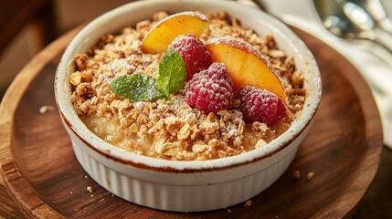 Warm Fruit Crumble with Crunchy Topping