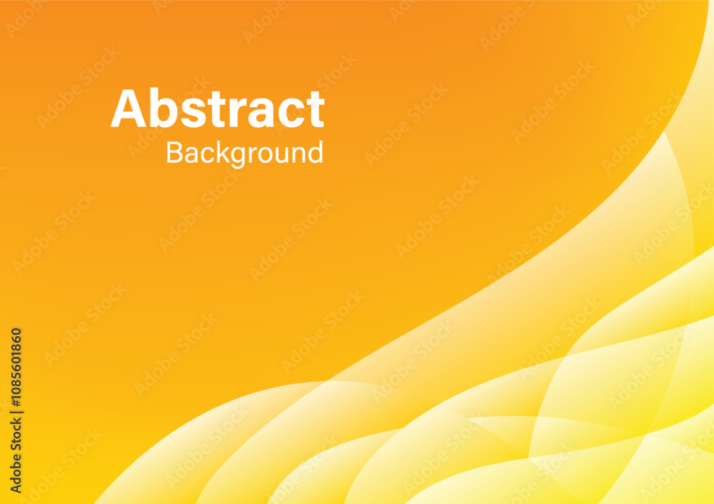 Poster abstract background orange color gradient with flowing curves elements vector illustration template