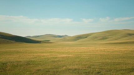 Serene Mountain Landscape with Rolling Hills