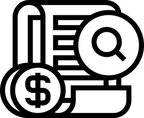 Invoice Search Line Icon