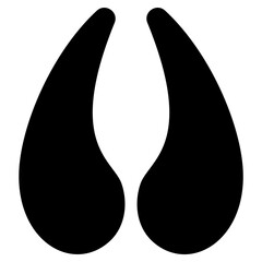 Reindeer Hoof Foot Print Isolated On White