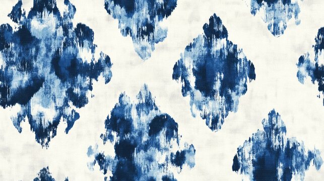 Seamless vintage inspired pattern featuring indigo and blue shibori dyeing techniques perfect for textile design and handmade projects