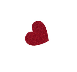 Red heart shape isolated on white background. Celebrating Valentine's Day