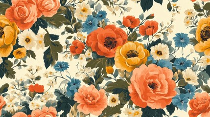 Beautiful and modern seamless pattern of delicate flower bouquets perfect for scrapbooking and textile designs floral fabric wallpaper gift wrap