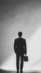 Fototapeta premium Minimalistic Businessman in Silhouette
