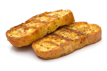 French toast isolated on a white background, close up