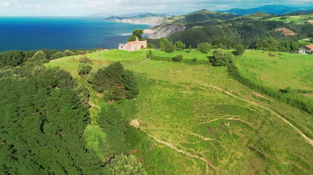 Picturesque Andre Katalina Basaeliza church in Basque Country, northern Spain