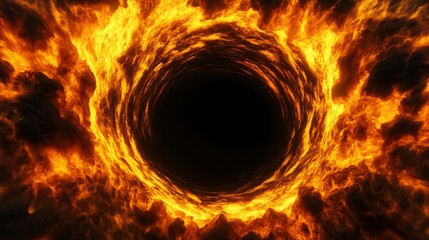 Fiery Vortex Abstract Burning Tunnel of Fire and Darkness