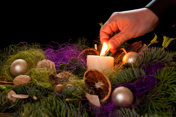 Christmas floral table decoration