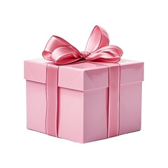 Obraz premium pink gift box on a white background