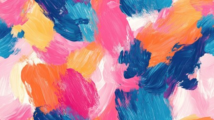 Colorful seamless pattern of abstract painted textures perfect for textile or wallpaper design