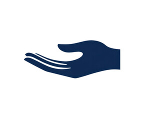 Hand is shown in a blue color. isolate transparent background