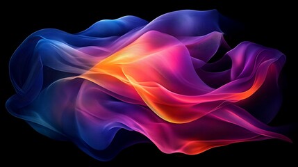 Obraz premium Abstract colorful shapes with neon lights wave background