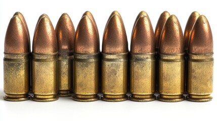 PNG Bullets ammunition isolated white.