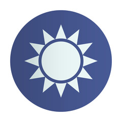 Taiwan emblem. Coutry identity circle sun