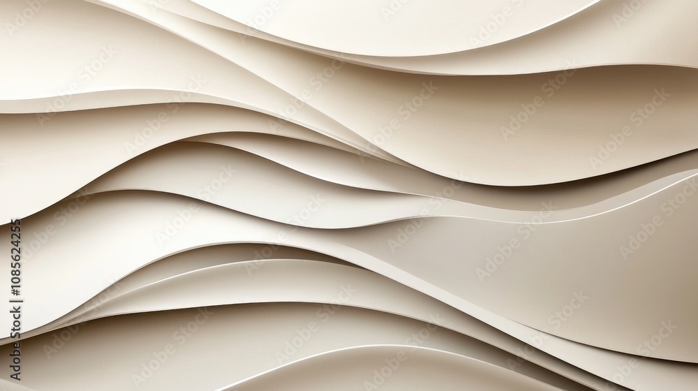 Poster elegant beige waves abstract background with soft curves and textured layers for use in design proje