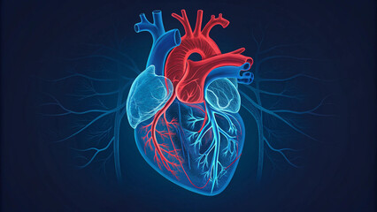 heart attack, human heart isolated on light background. cardiology and medical care for heart problems. heart disease digital medicine modern digital health. CHF cardiomyopathy, myocarditis, arrhythmi