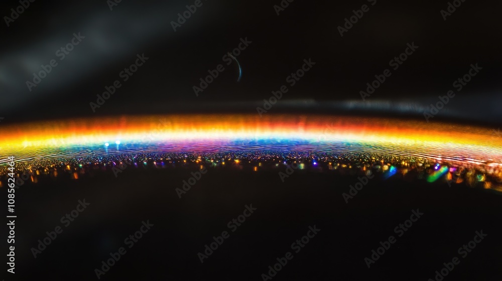 Poster stunning abstract spectrum of colors displayed in a vibrant rainbow arc, illustrating light refracti