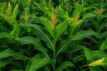 Obraz premium Plants green peas growing close-up. Vegetable food production concept. A vegetable garden. Selective focus. Beautiful simple AI generated image