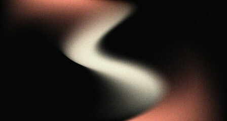 Orange white  spots on black, grainy gradient background, color noise texture effect, copy space