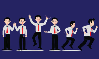 Happy Elementary school students carry school bags on their way to school on the first day of school