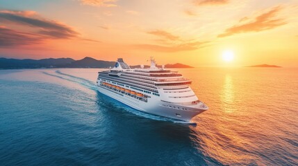 Fototapeta premium Cruise Ship Sunset