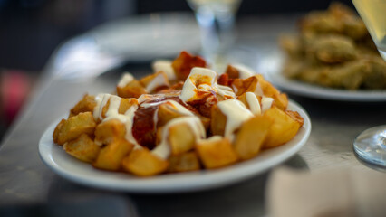Bravas potatoes plate