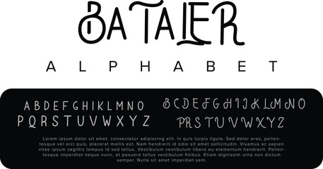 Luxury Bataler alphabet letters font for logo