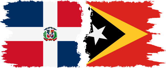 Timor-Leste - East Timor and Dominican Republic grunge flags connection, vector