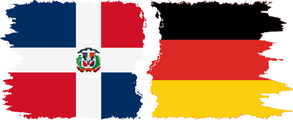 Germany and Dominican Republic grunge flags connection, vector