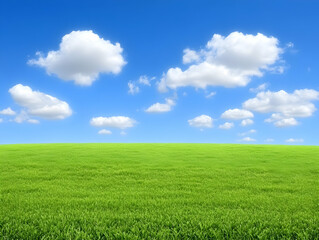 Obraz premium Vibrant Green Field Landscape Illustration