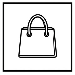 Minimalistic shopping bag icon with bold outline
