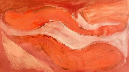 Obraz premium Orange Abstract Oil Painting - a bold and expressive visual. The vibrant orange tones create a dynamic and artistic atmosphere.
