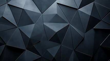 Obraz premium Abstract dark background with a black geometric metallic pattern