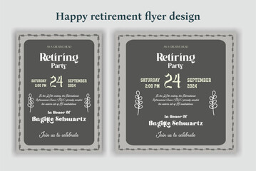 Happy retirement party invitation flyer design 
