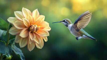 Hummingbird and Flower