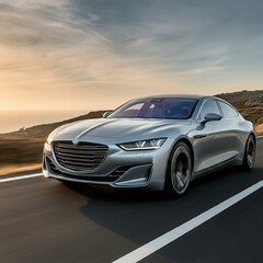 Naklejka premium car, auto, automobile, vehicle, road, fast, sport, transportation, transport, speed, luxury, drive, wheel, travel, driving, design, sports, sky, motion, motor