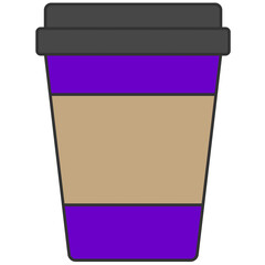 purple coffee cup icon