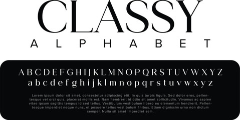 Luxury Classy Vogue alphabet letters font for logo