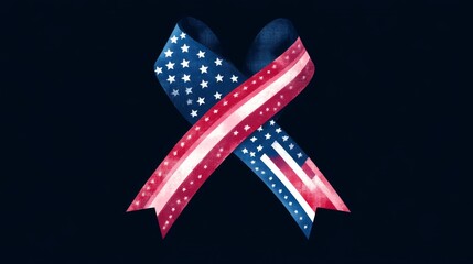 Fototapeta premium American Flag Ribbon: A Symbol of Patriotism