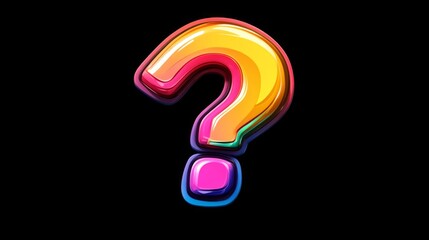 Colorful 3D Question Mark - Graphic Design Illustration