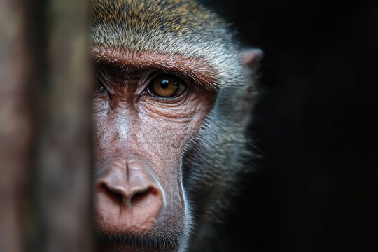 Elegantly suited monkey strikes a stylish pose, embodying the perfect blend of animal charm and human sophistication - Generative AI.. Beautiful simple AI generated image