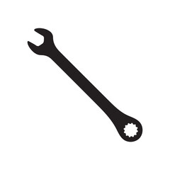 Reverse Ratcheting Spline Wrench Silhouette Vector Illustration