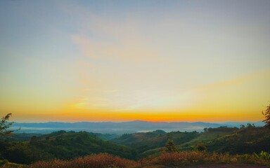 sunrise in the mountains