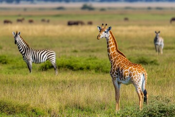 An endearing African Penguin captured with a soft-focus background, highlighting the bird's detailed features and pattern. Beautiful simple AI generated image