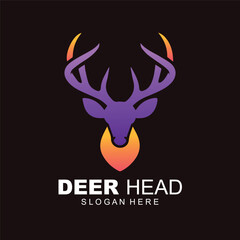 Deer head logo gradient colorful