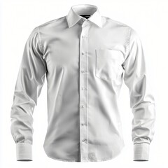 Men s White Dress Shirt  Long Sleeve  Formal  Classic